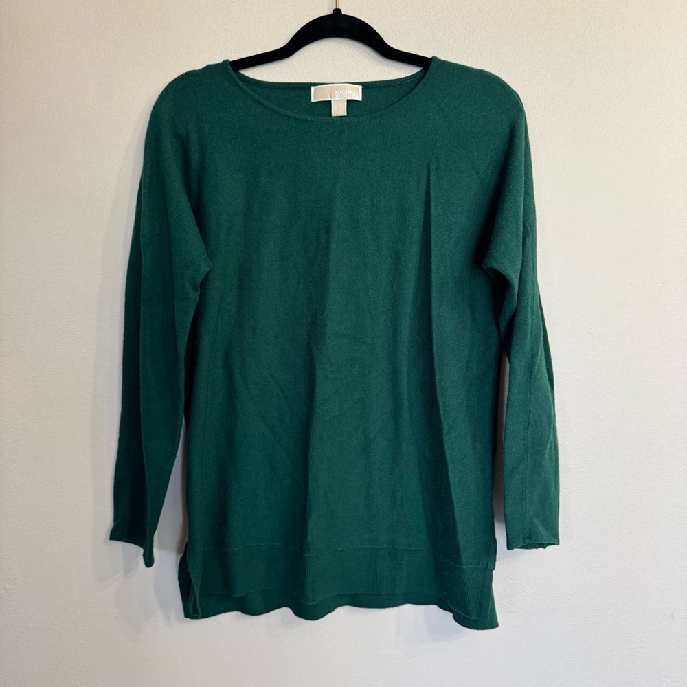 Michael Kors Size Small Women’s Sweater Pullover Emerald Green Long Sleeves Knit